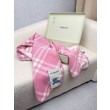 falso Sciarpa/coperta lana con motivo check Burberry etichetta equestre 30 x 180 Rosa