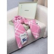 falso Sciarpa/coperta lana con motivo check Burberry etichetta equestre 30 x 180 Rosa