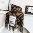 Qualità superiore replica falso Sciarpa in cashmere con motivo check Burberry e orlo con nappe Nero/marrone 30 x 168
