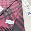 falso Sciarpa in cashmere con motivo check Burberry e orlo con nappe nero/rosso 30 x 168