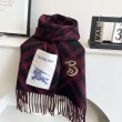 falso Sciarpa in cashmere con motivo check Burberry e orlo con nappe nero/rosso 30 x 168