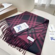 falso Sciarpa in cashmere con motivo check Burberry e orlo con nappe nero/rosso 30 x 168