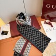Alta gamma replica falso Sciarpa reversibile cashmere a righe Gucci GG Web 30 x 180 Nero/marrone