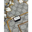 Qualità superiore replica Fazzoletto Sciarpa Gucci seta e cashmere con stampa animalier/floreale 140 01