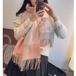 Qualità superiore replica Scialle cashmere con motivo check Burberry e bordi sfrangiati Rosa 60 x 180