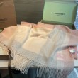 Qualità superiore replica Scialle cashmere con motivo check Burberry e bordi sfrangiati Rosa 60 x 180