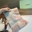 Qualità superiore replica Scialle cashmere con motivo check Burberry e bordi sfrangiati Rosa 60 x 180