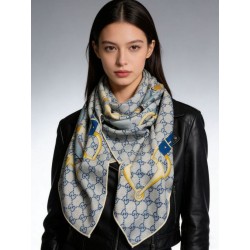 Scialle reversibile Gucci seta e cashmere Modello di equitazione 140 01