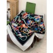 Pari all'originale replica Scialle reversibile Gucci seta e cashmere Modello di equitazione 140 02