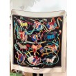 Pari all'originale replica Scialle reversibile Gucci seta e cashmere Modello di equitazione 140 02