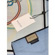 Scialle reversibile Gucci velluto con stampa cavalli 140 Azzurro