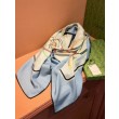 Scialle reversibile Gucci velluto con stampa cavalli 140 Azzurro