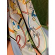 Scialle reversibile Gucci velluto con stampa cavalli 140 Azzurro