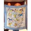Scialle reversibile Gucci velluto con stampa cavalli 140 Azzurro