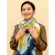 Alta gamma replica Scialle reversibile Gucci velluto con stampa cavalli 140 Blu