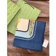 Alta gamma replica Scialle reversibile Gucci velluto con stampa cavalli 140 Blu