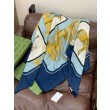 Alta gamma replica Scialle reversibile Gucci velluto con stampa cavalli 140 Blu