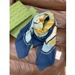 Alta gamma replica Scialle reversibile Gucci velluto con stampa cavalli 140 Blu