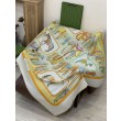 Scialle reversibile Gucci velluto con stampa cavalli 140 Giallo