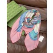 Pari all'originale replica Scialle reversibile Gucci velluto con stampa cavalli 140 Rosa