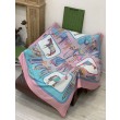 Pari all'originale replica Scialle reversibile Gucci velluto con stampa cavalli 140 Rosa