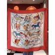 Alta gamma replica Scialle reversibile Gucci velluto con stampa cavalli 140 Rosso
