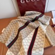 Qualità da grande replica Scialle reversibile seta e lana Gucci con motivo a sella da equitazione 140 Nero