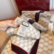 Qualità da grande replica Scialle reversibile seta e lana Gucci con motivo a sella da equitazione 140 Nero