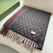 Pari all'originale replica Scialle/sciarpa classica cashmere Gucci 36 x 180 marrone