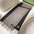 Pari all'originale replica Scialle/sciarpa classica cashmere Gucci 36 x 180 marrone