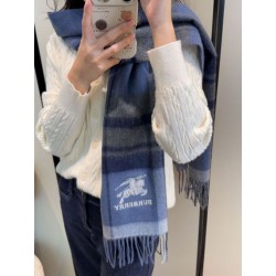 Sciarpa Burberry Check Classical cashmere 30 x 180 Blu