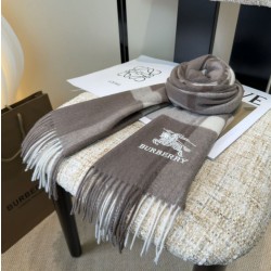 Pari all'originale replica Sciarpa Burberry Check Classical cashmere 30 x 180 Grigio