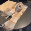 Qualità superiore replica Sciarpa Burberry Check Classical cashmere Beige 30 x 168