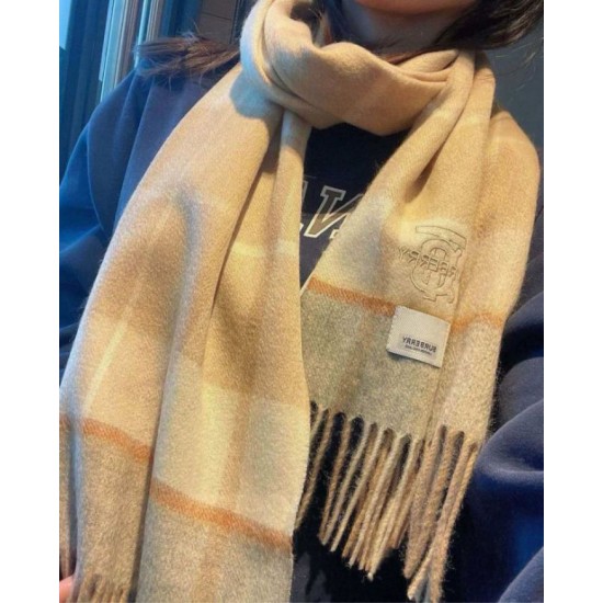 Qualità superiore replica Sciarpa Burberry Check Classical cashmere Beige 30 x 168