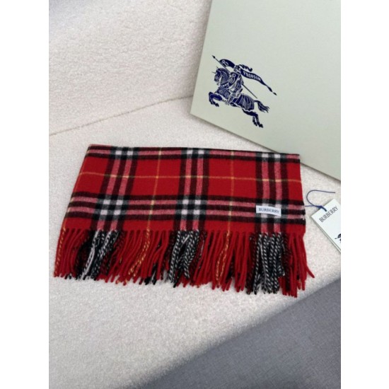 Sciarpa classica cashmere a quadri Burberry rossa 30 x 155