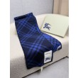 Sciarpa/coperta lana con motivo check Burberry etichetta equestre 30 x 180 Blu