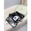 Sciarpa/coperta lana con motivo check Burberry etichetta equestre 30 x 180 Nero