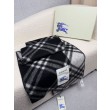 Sciarpa/coperta lana con motivo check Burberry etichetta equestre 30 x 180 Nero