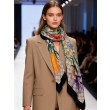 Pari all'originale replica Sciarpa Gucci cashmere e seta con stampa animalier/floreale 140 Nero
