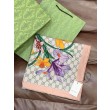 Sciarpa Gucci cashmere e seta con stampa animalier/floreale 140 Rosa