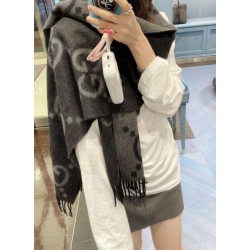 Sciarpa Gucci GG Cashmere Jacquard Grigio 35 x 190