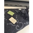 Sciarpa Gucci GG Cashmere Jacquard Grigio 35 x 190
