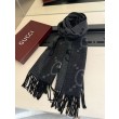 Sciarpa Gucci GG Cashmere Jacquard Grigio 35 x 190