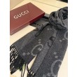 Sciarpa Gucci GG Cashmere Jacquard Grigio 35 x 190