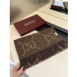 Sciarpa Gucci GG Cashmere Jacquard marrone 35 x 190