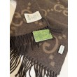 Sciarpa Gucci GG Cashmere Jacquard marrone 35 x 190