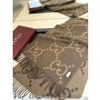 Sciarpa Gucci GG Cashmere Jacquard marrone 35 x 190