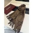 Sciarpa Gucci GG Cashmere Jacquard marrone 35 x 190