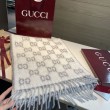 Alta gamma replica Sciarpa Gucci GG in misto lana alpaca 37 x 200 Grigio