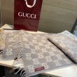 Alta gamma replica Sciarpa Gucci GG in misto lana alpaca 37 x 200 Grigio